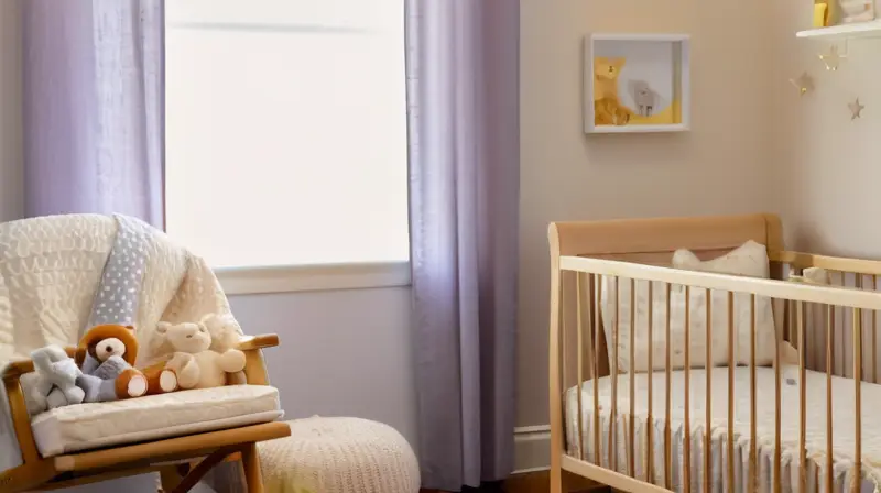 Un acogedor cuarto de bebé iluminado suavemente